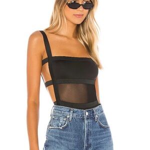 Camille Strappy Back Bodysuit in Black